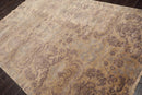5'11''x8'9'' Hand Knotted 100% Wool Damask Transitional Oriental Area Rug Beige, Gray Color
