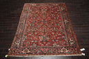 7'6"x 10'3" Hand knotted Antique Traditional Wool Oriental Area Rug Orangy Red