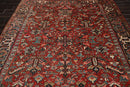 7'6"x 10'3" Hand knotted Antique Traditional Wool Oriental Area Rug Orangy Red