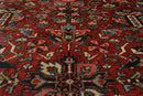7'6"x 10'3" Hand knotted Antique Traditional Wool Oriental Area Rug Orangy Red