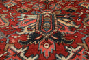 7'6"x 10'3" Hand knotted Antique Traditional Wool Oriental Area Rug Orangy Red