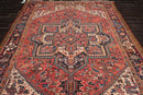 7'6" x 11'1" Early 20th century Antique Hand Knotted Wool Oriental Area Rug Apricot