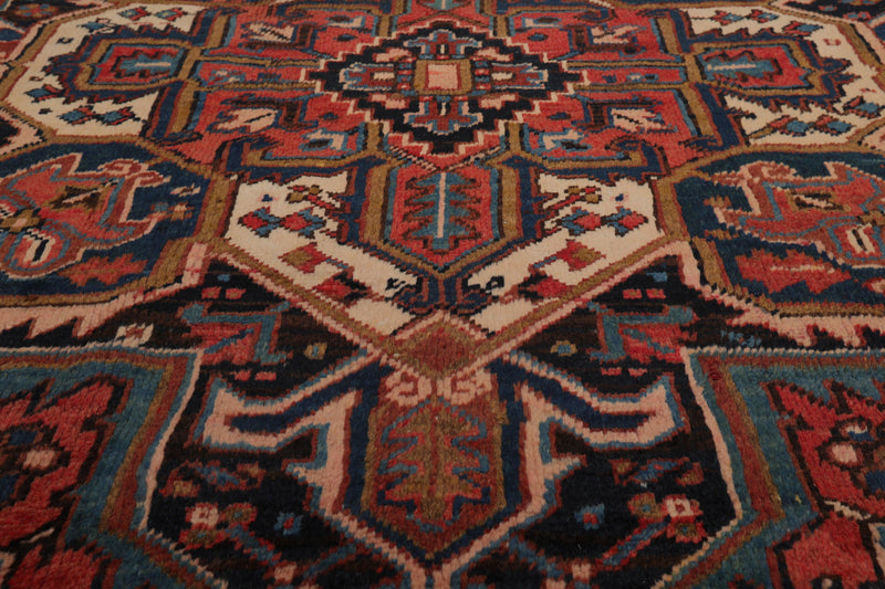 7'6" x 11'1" Early 20th century Antique Hand Knotted Wool Oriental Area Rug Apricot