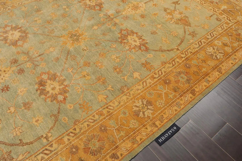 6' x 9' Hand Knotted Persian 100% Wool Agra Transitional Oriental Area Rug Mint, Caramel Color