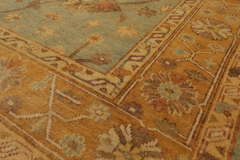 6' x 9' Hand Knotted Persian 100% Wool Agra Transitional Oriental Area Rug Mint, Caramel Color