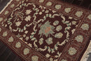 4'2''x6'1'' Hand Knotted Soumak 100% Wool Soumak Traditional Oriental Area Rug Chocolate, Mint Color