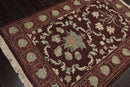 4'2''x6'1'' Hand Knotted Soumak 100% Wool Soumak Traditional Oriental Area Rug Chocolate, Mint Color