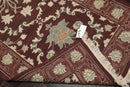 4'2''x6'1'' Hand Knotted Soumak 100% Wool Soumak Traditional Oriental Area Rug Chocolate, Mint Color