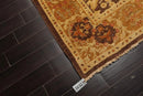 6'2''x8'10'' Hand Knotted 100% Wool Chobi Peshawar Traditional Oriental Area Rug Brown, Gold Color