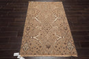 4'x5'10'' Hand Knotted Soumak 100% Wool Soumak Traditional Oriental Area Rug Camel, Beige Color