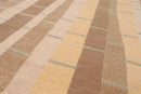 8'x10' Hand Knotted Premium Tibetan Wool & Silk Bamboo Stripes Modern Area Rug Beige