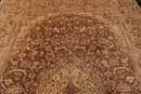 7'11" x 11'11" Hand Knotted Wool & Silk Tabrizz 250 KPSI Area Rug Brown