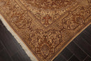 7'11" x 11'11" Hand Knotted Wool & Silk Tabrizz 250 KPSI Area Rug Brown