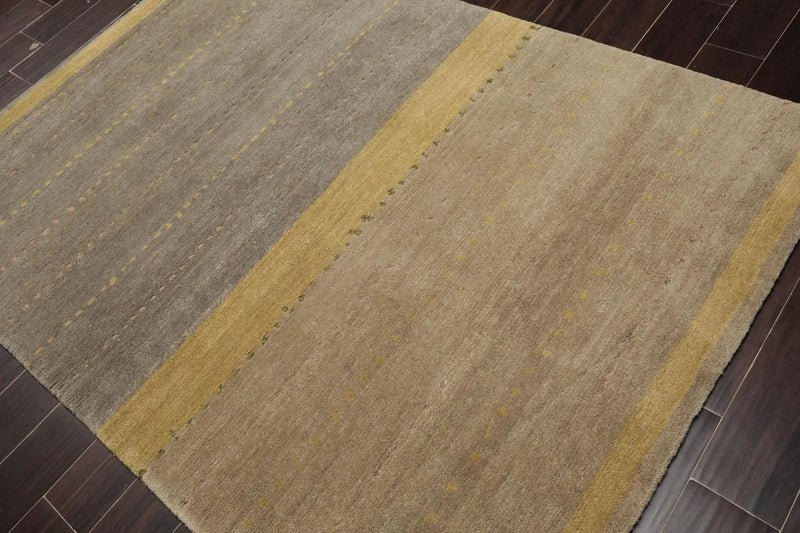 5'x7' Hand Knotted Tibetan 100% Wool Tibetan Traditional Oriental Area Rug Moss, Gray Color