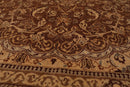 7'11" x 11'11" Hand Knotted Wool & Silk Tabrizz 250 KPSI Area Rug Brown