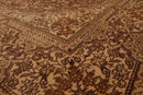 7'11" x 11'11" Hand Knotted Wool & Silk Tabrizz 250 KPSI Area Rug Brown
