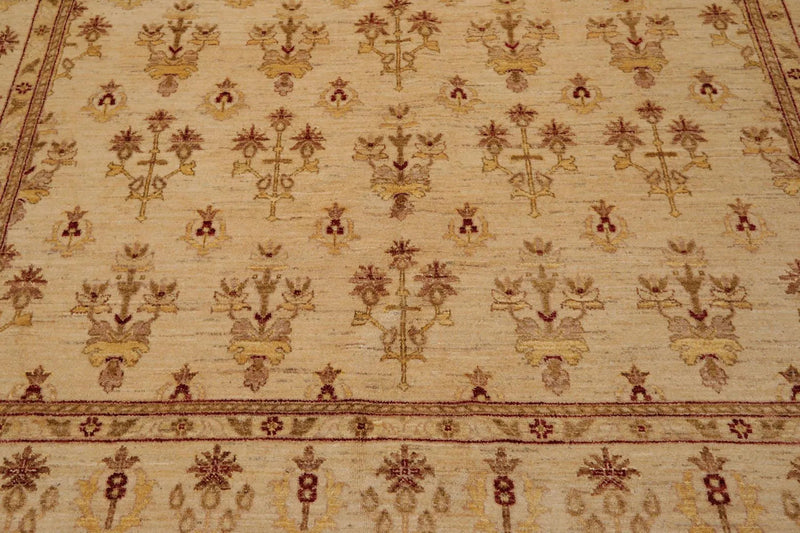 8'1'' x 11'2'' Hand Knotted 100% Wool Peshawar Oriental Area Rug Beige