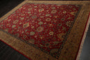 8'7" x 11'7" Hand Knotted 100% Wool 300 KPSI Indo-Tabrizz Oriental Area Rug Red