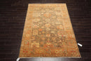 6'x9' Hand Knotted Oushak 100% Wool Oushak Traditional Oriental Area Rug Gray, Teracotta Color