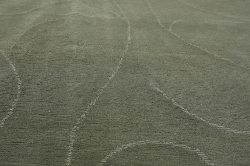 8' x 9'10'' Hand Knotted Tibetan 100% Wool Modern Oriental Area Rug Tone on Tone Mint