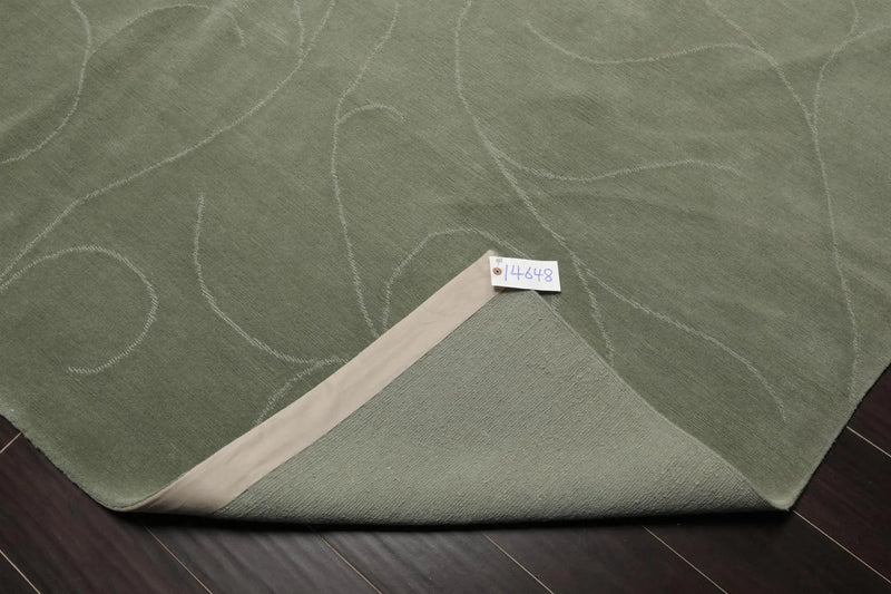 8' x 9'10'' Hand Knotted Tibetan 100% Wool Modern Oriental Area Rug Tone on Tone Mint