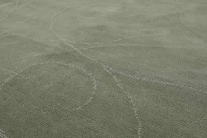 8' x 9'10'' Hand Knotted Tibetan 100% Wool Modern Oriental Area Rug Tone on Tone Mint