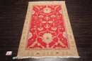 5'10''x8'10'' Hand Knotted Soumak 100% Wool Soumak Traditional Oriental Area Rug Chinese red, Gold Color