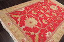 5'10''x8'10'' Hand Knotted Soumak 100% Wool Soumak Traditional Oriental Area Rug Chinese red, Gold Color