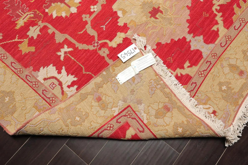 5'10''x8'10'' Hand Knotted Soumak 100% Wool Soumak Traditional Oriental Area Rug Chinese red, Gold Color