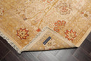 4'2''x6' Hand Knotted 100% Wool Peshawar Traditional Oriental Area Rug Beige, Gold Color