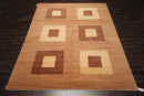 8'11"x11'10'' Hand Knotted Tibetan Wool Art Deco Modern Area Rug Beige Brown