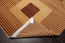 8'11"x11'10'' Hand Knotted Tibetan Wool Art Deco Modern Area Rug Beige Brown