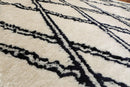 4'3" x 6' Handmade Geometric Pattern Moroccan Shag Area Rug Beige