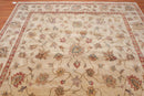 8x10 Hand Knotted Agra Wool Traditional Area Rug Beige
