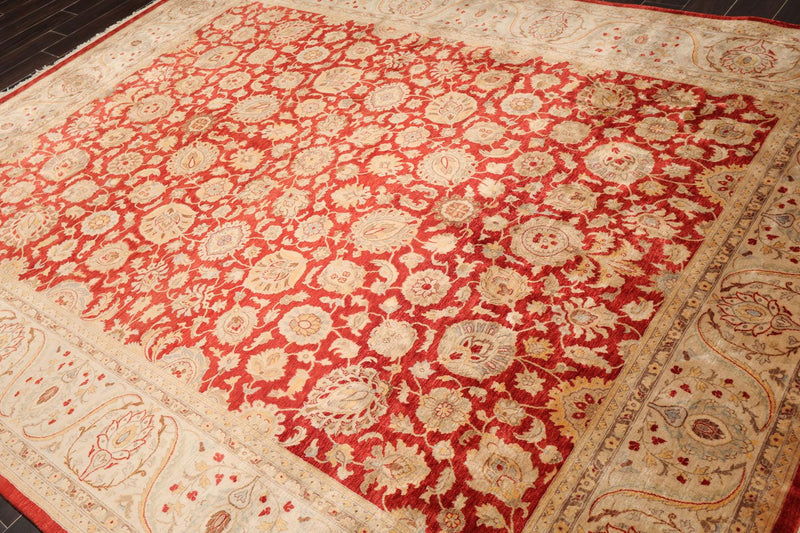8'2" x 10' Hand Knotted New Zealand Wool PakPersian 16/18 Oriental Area Rug Red