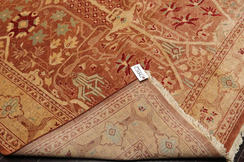 6x9 Hand Knotted 100% Wool Peshawar Traditional 200 KPSI Oriental Area Rug almond, Caramel Color