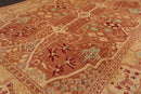 6x9 Hand Knotted 100% Wool Peshawar Traditional 200 KPSI Oriental Area Rug almond, Caramel Color