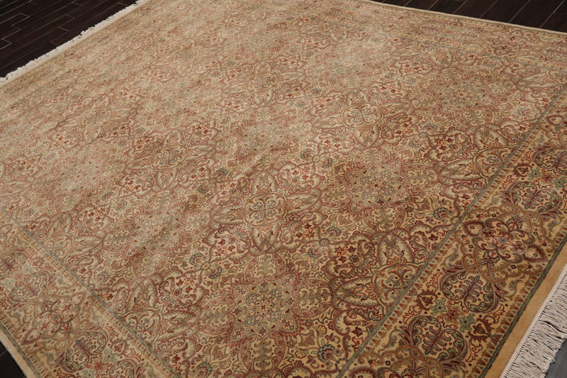 8'2"x10'3" Hand Knotted Wool 16/18 Pak Persian 350 KPSI Oriental Area Rug Beige