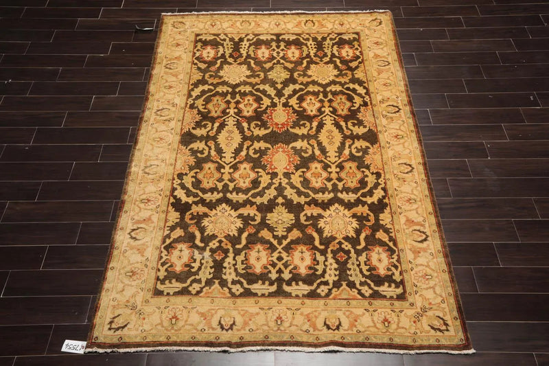 6'x8'10'' Hand Knotted Oushak 100% Wool Oushak Traditional Oriental Area Rug Brown, Beige Color