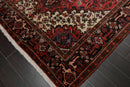 6'5" x 8'5" Hand Knotted 100% Wool Authentic Herizz Area Rug Traditional Rust