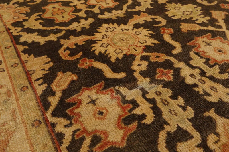 6'x8'10'' Hand Knotted Oushak 100% Wool Oushak Traditional Oriental Area Rug Brown, Beige Color