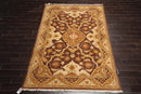 6'1''x9'3'' Hand Knotted 100% Wool Peshawar Traditional Oriental Area Rug Brown, Beige Color