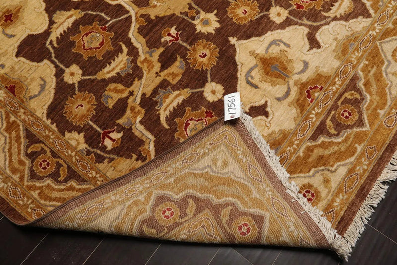 6'1''x9'3'' Hand Knotted 100% Wool Peshawar Traditional Oriental Area Rug Brown, Beige Color