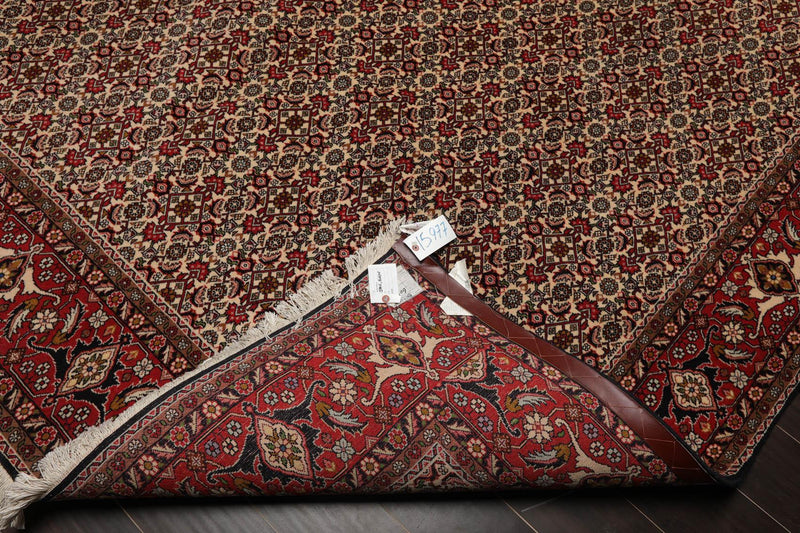 8'2" x 11'2" Hand Knotted 100% Wool Authentic Bidjar Oriental Area Rug Ivory