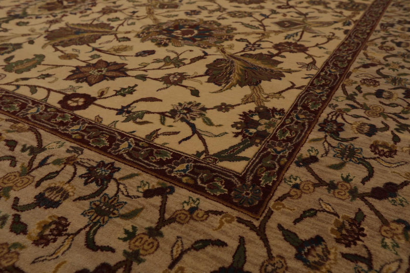 8' x 10'4" Hand Knotted Traditional Wool 200 KPSI Agra Oriental Area Rug Beige