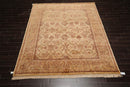 7'9" x 9'8" Hand Knotted Traditional Wool Agra Oriental Area Rug Warm Beige