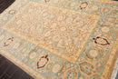 6'x8'9'' Hand Knotted 100% Wool Peshawar Traditional Oriental Area Rug Taupe, Aqua Color