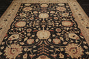 9' x 11'11" Hand Knotted 100% Wool Peshawar Stone Wash Area Rug Dark Chocolate