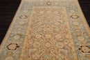6'x8'9'' Hand Knotted 100% Wool Peshawar Traditional Oriental Area Rug Taupe, Aqua Color