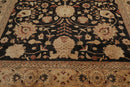 9' x 11'11" Hand Knotted 100% Wool Peshawar Stone Wash Area Rug Dark Chocolate